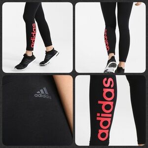 Adidas Women’s Black Skinny Logo Pants Size S. Leggings Runner workout athletic